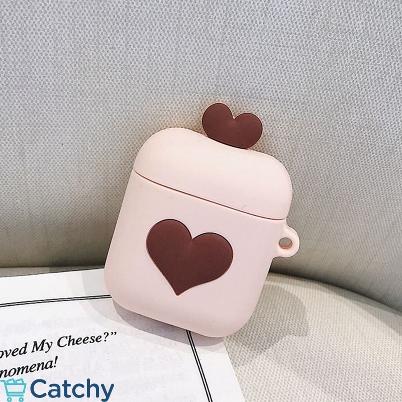 كفر سيليكون لسماعات ايربودز 1 & 2 مع حاملة مفاتيح