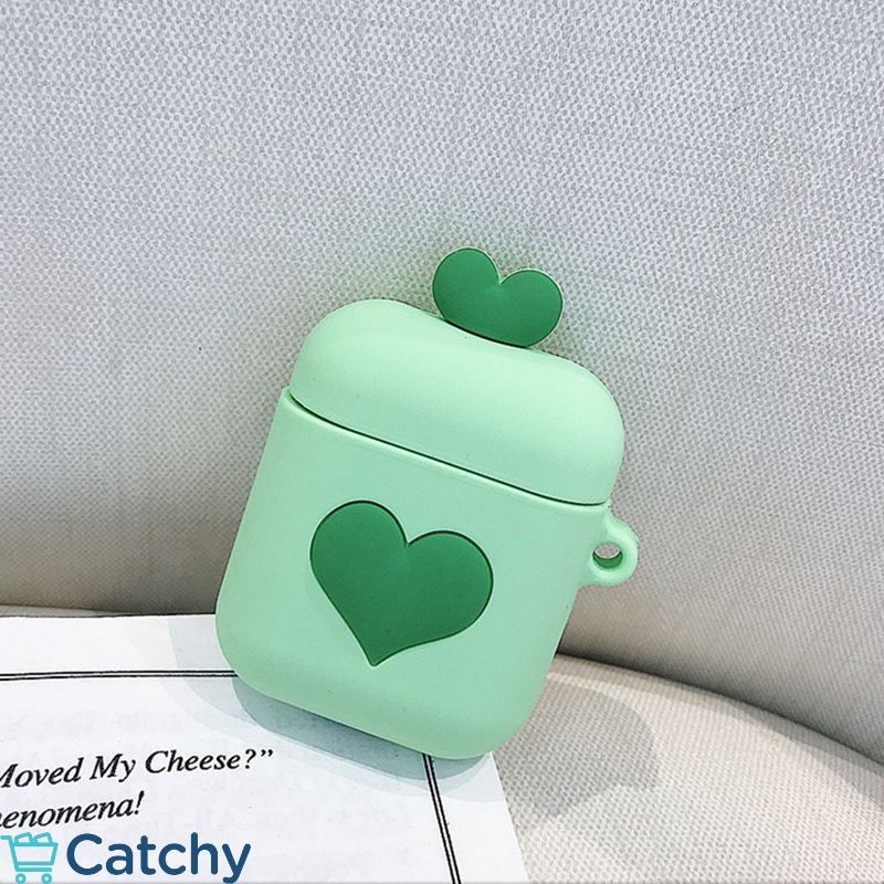 كفر سيليكون لسماعات ايربودز 1 & 2 مع حاملة مفاتيح