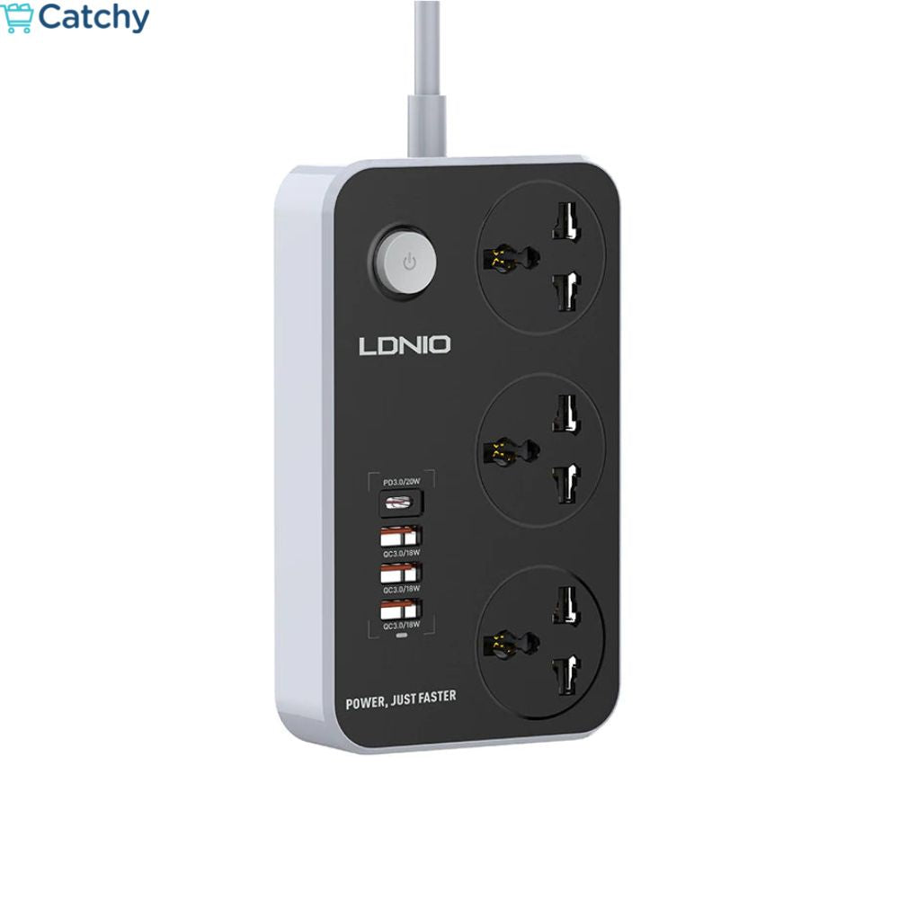 LDNIO Universal Power 3 Sockets with 3 USB & PD