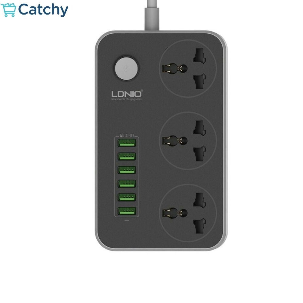LDNIO Universal Power 3 Sockets with 6 USB
