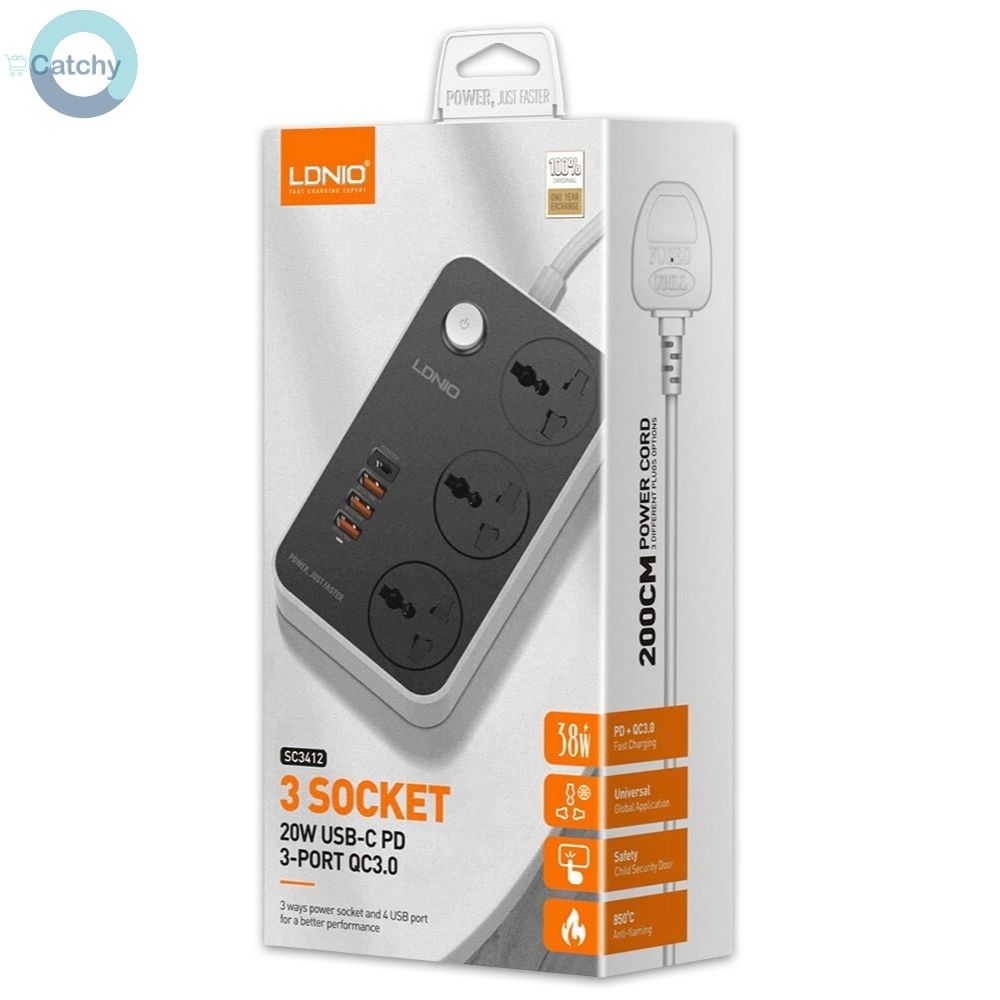 Ldnio SC3412 Fast Charging Power Extension