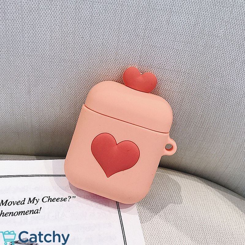 كفر سيليكون لسماعات ايربودز 1 & 2 مع حاملة مفاتيح