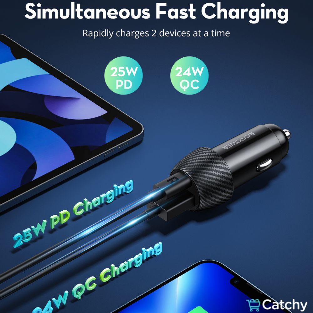 RAVPOWER Car Charger 49W 2 Ports