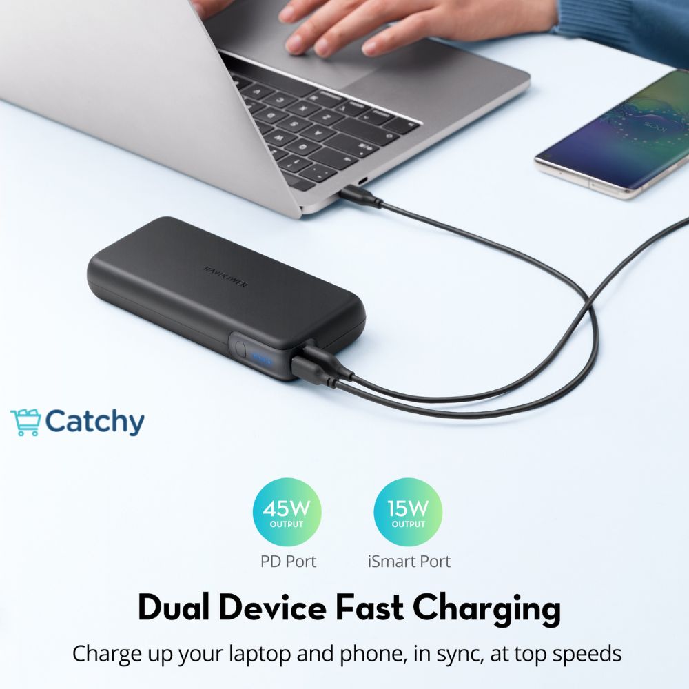 RAVPOWER PD60W Power Bank Portable Charger 20000mAh