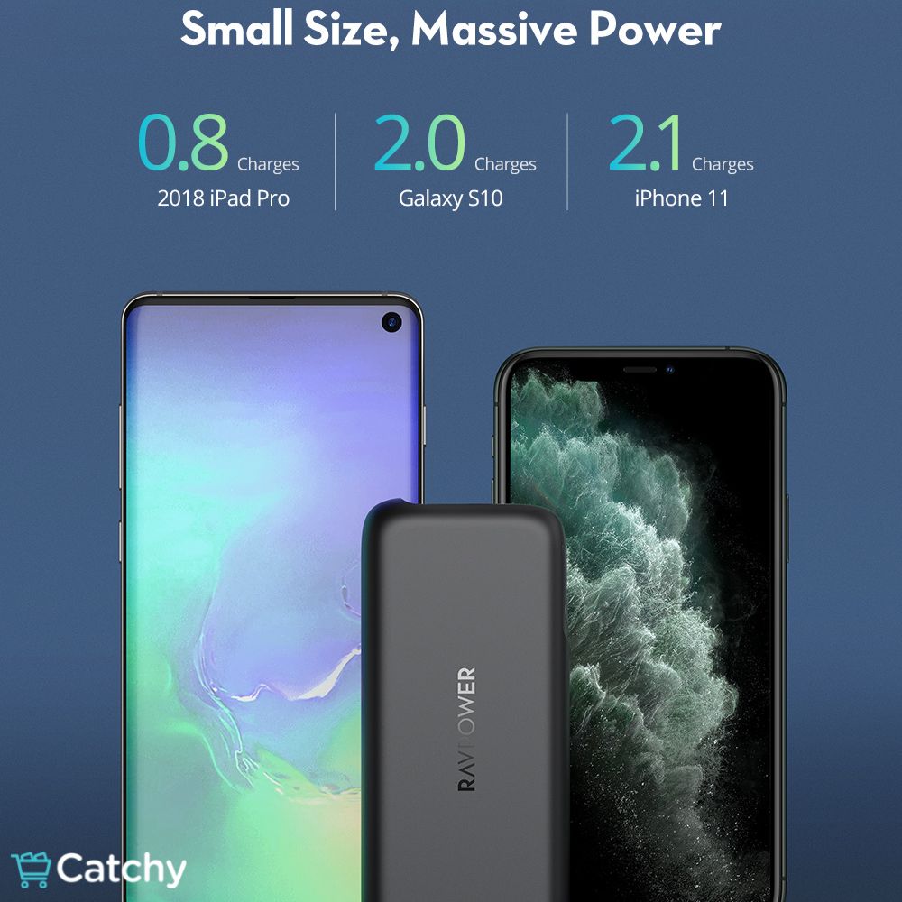 RAVPOWER PD Pioneer Power Bank Portable Charger 1000mAh 2 Ports