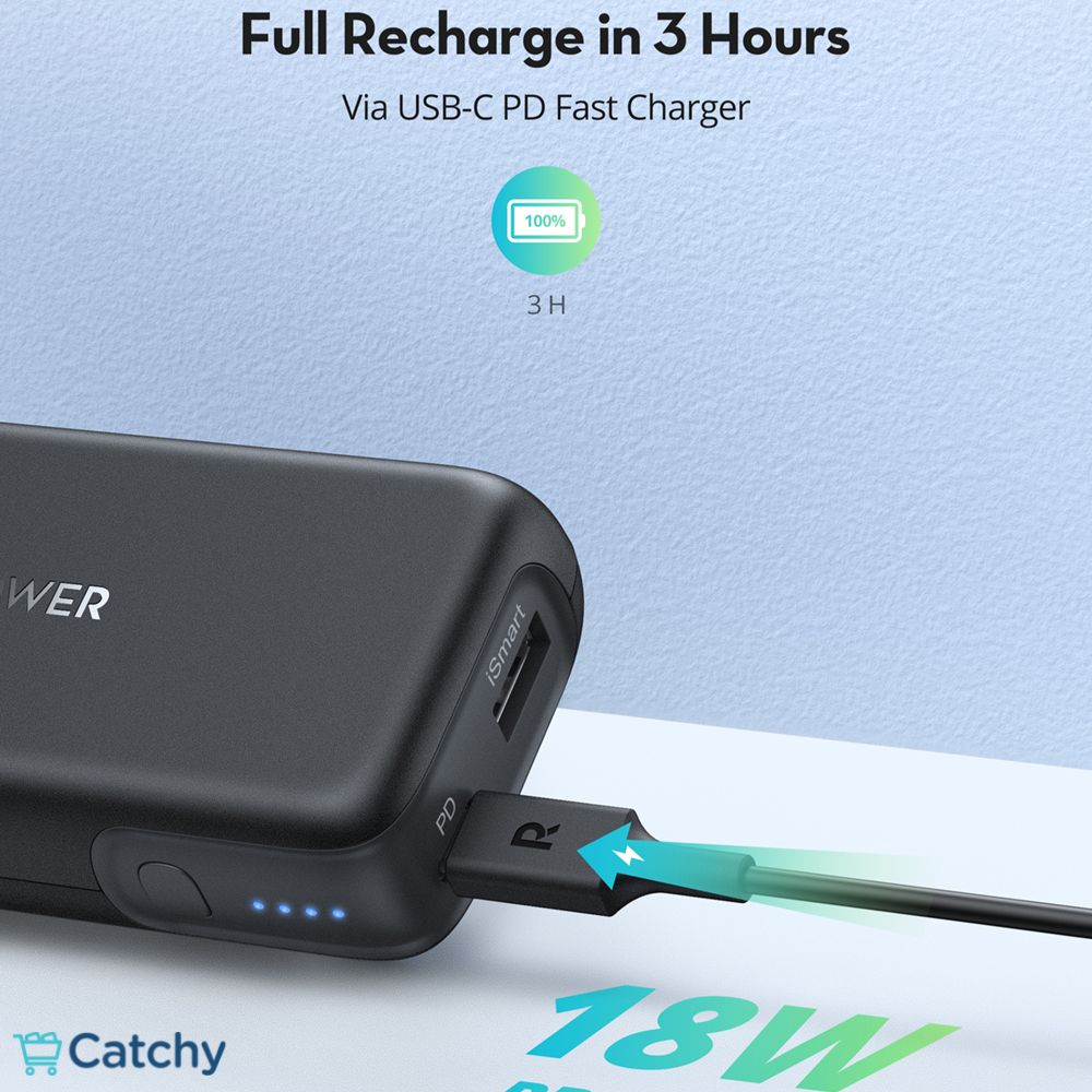 RAVPOWER PD Pioneer Power Bank Portable Charger 1000mAh 2 Ports