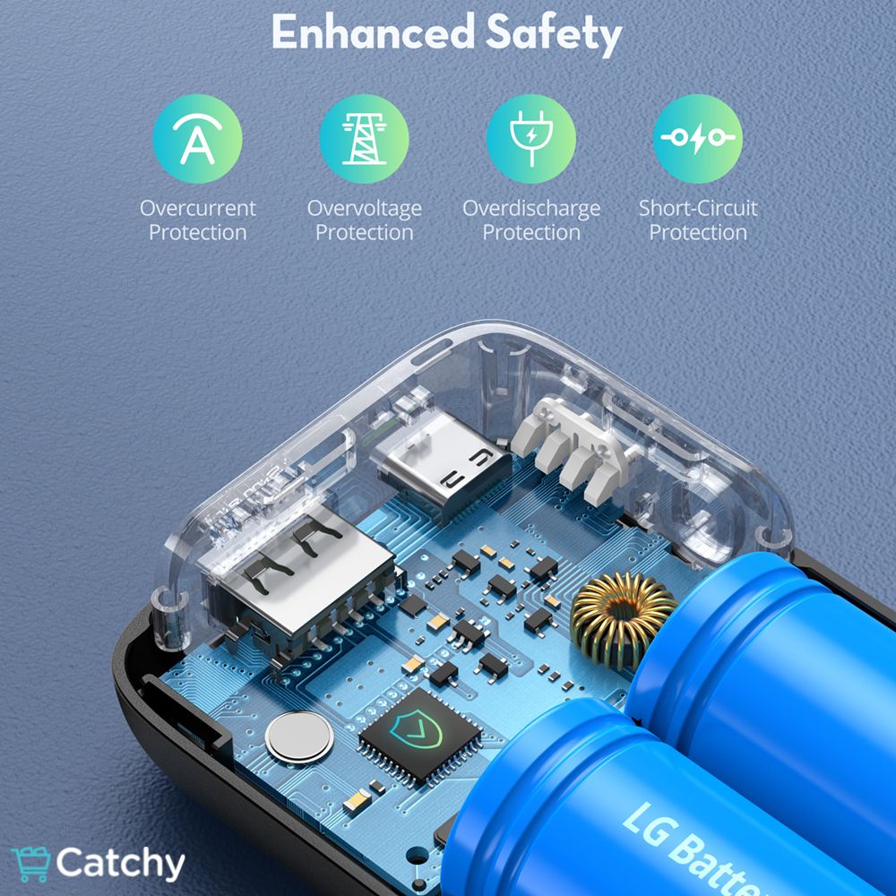 RAVPOWER PD Pioneer Power Bank Portable Charger 1000mAh 2 Ports