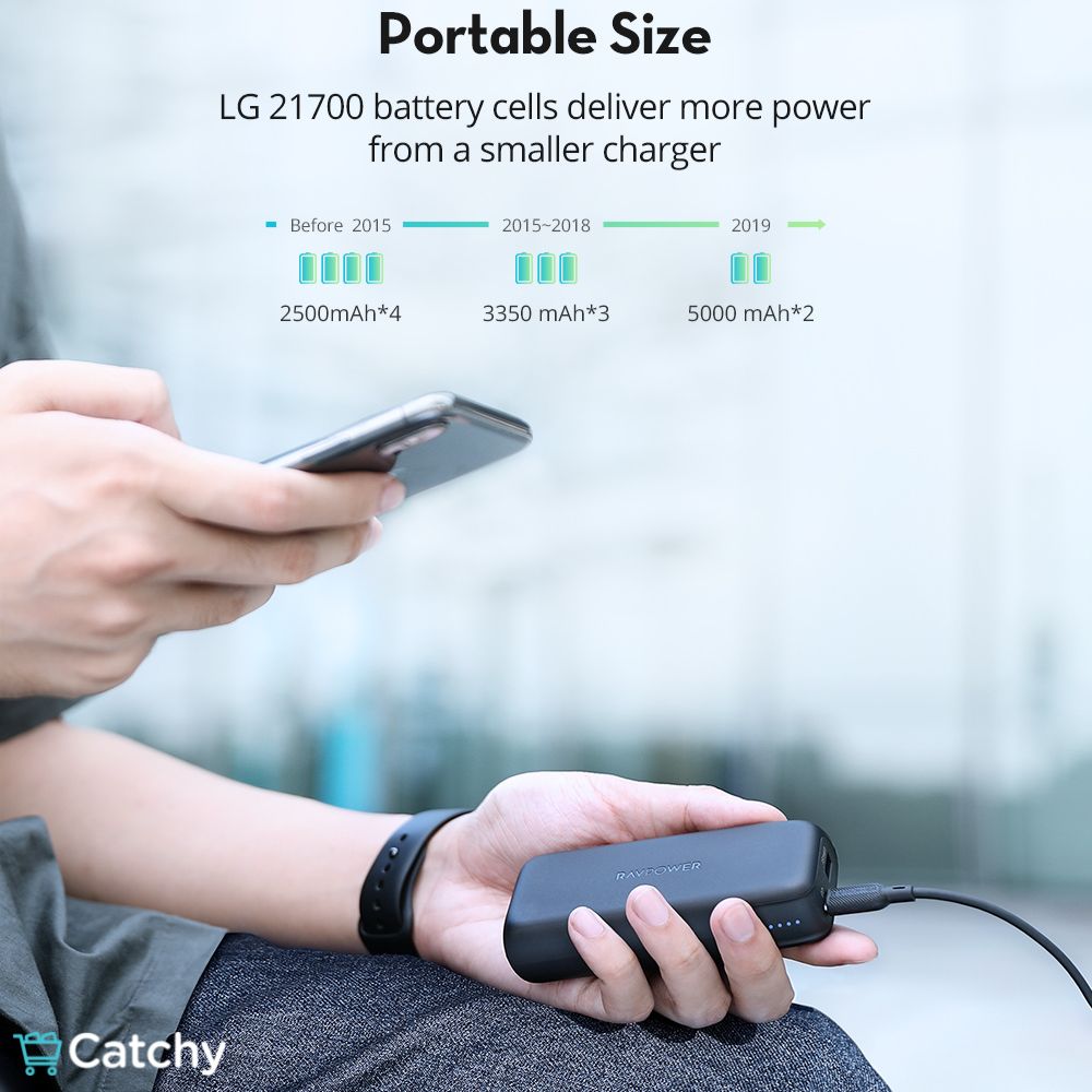 RAVPOWER PD Pioneer Power Bank Portable Charger 1000mAh 2 Ports