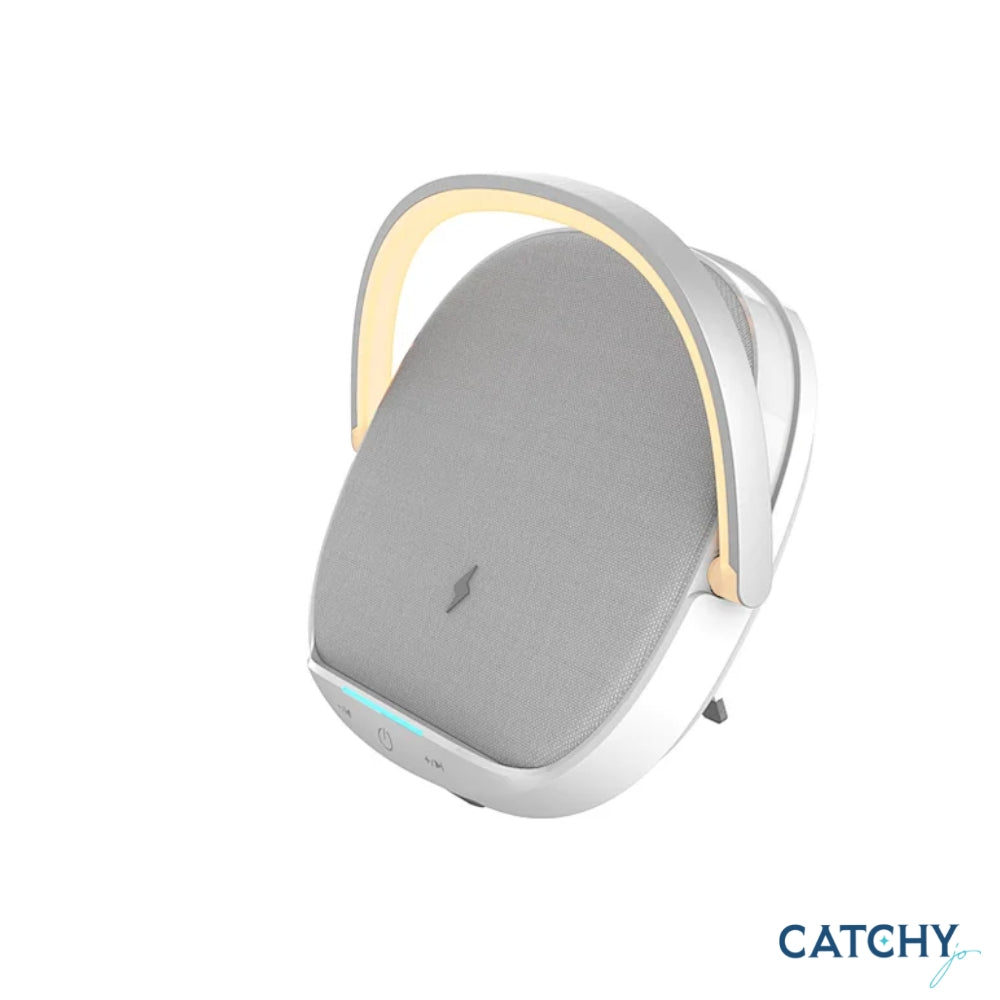 Illustration of Wireless Charging Desk With Speakers