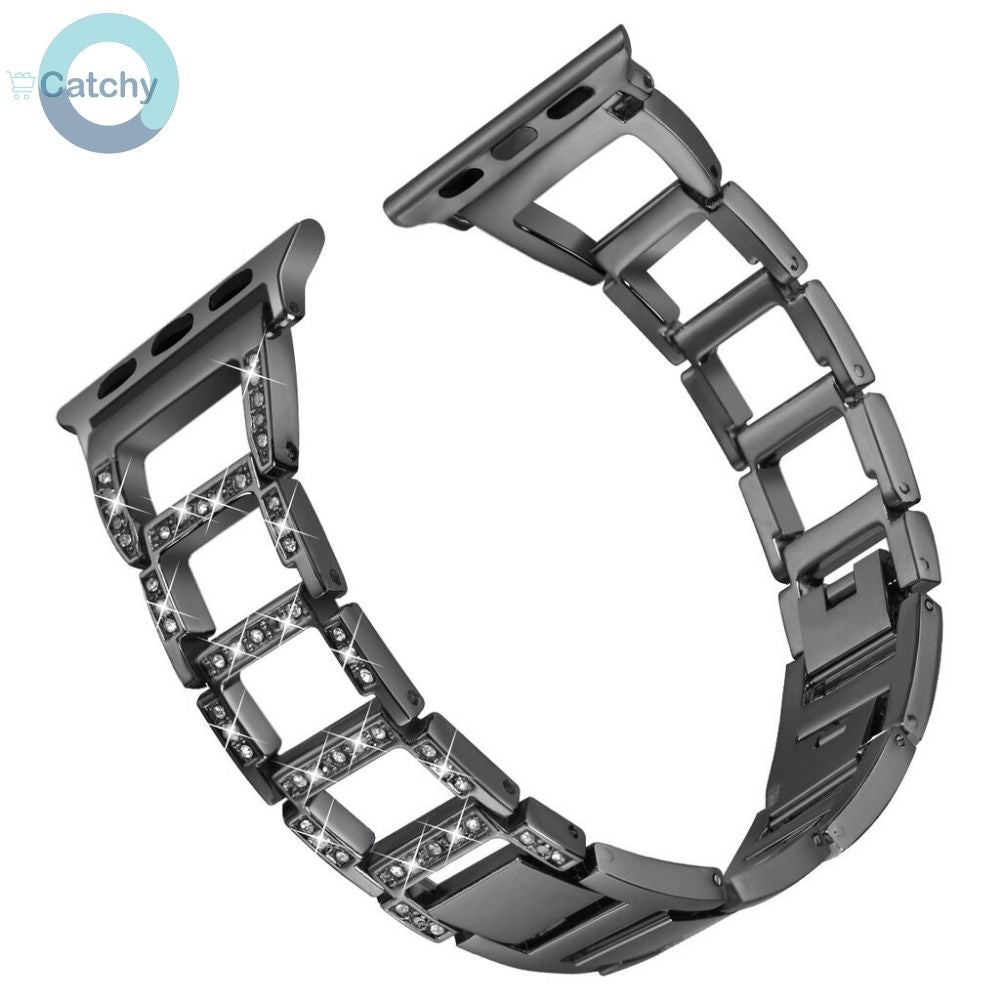 باند ألماسي مربع لساعة أبل حديد ستانلس