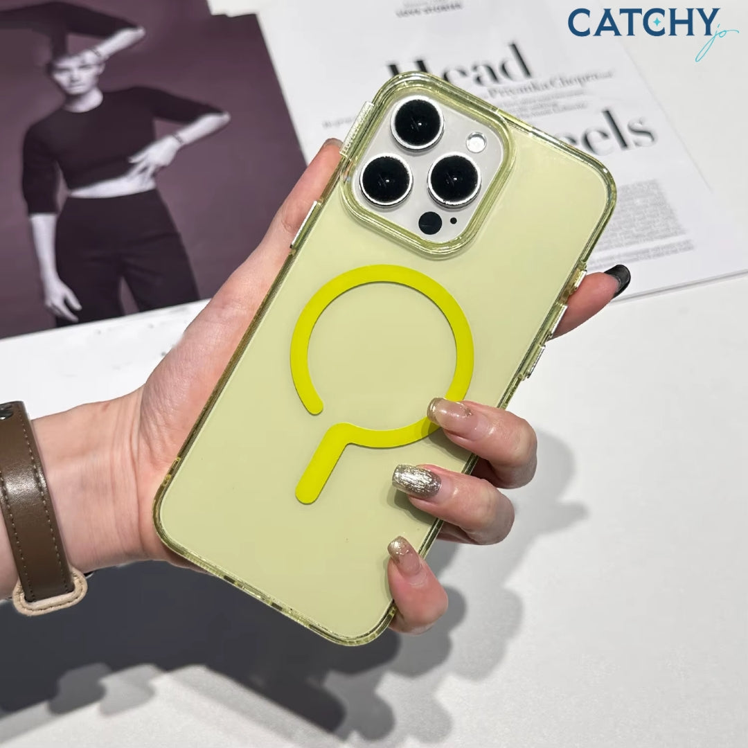 غطاء iPhone مغناطيسي صلب من PC بلون كريستال