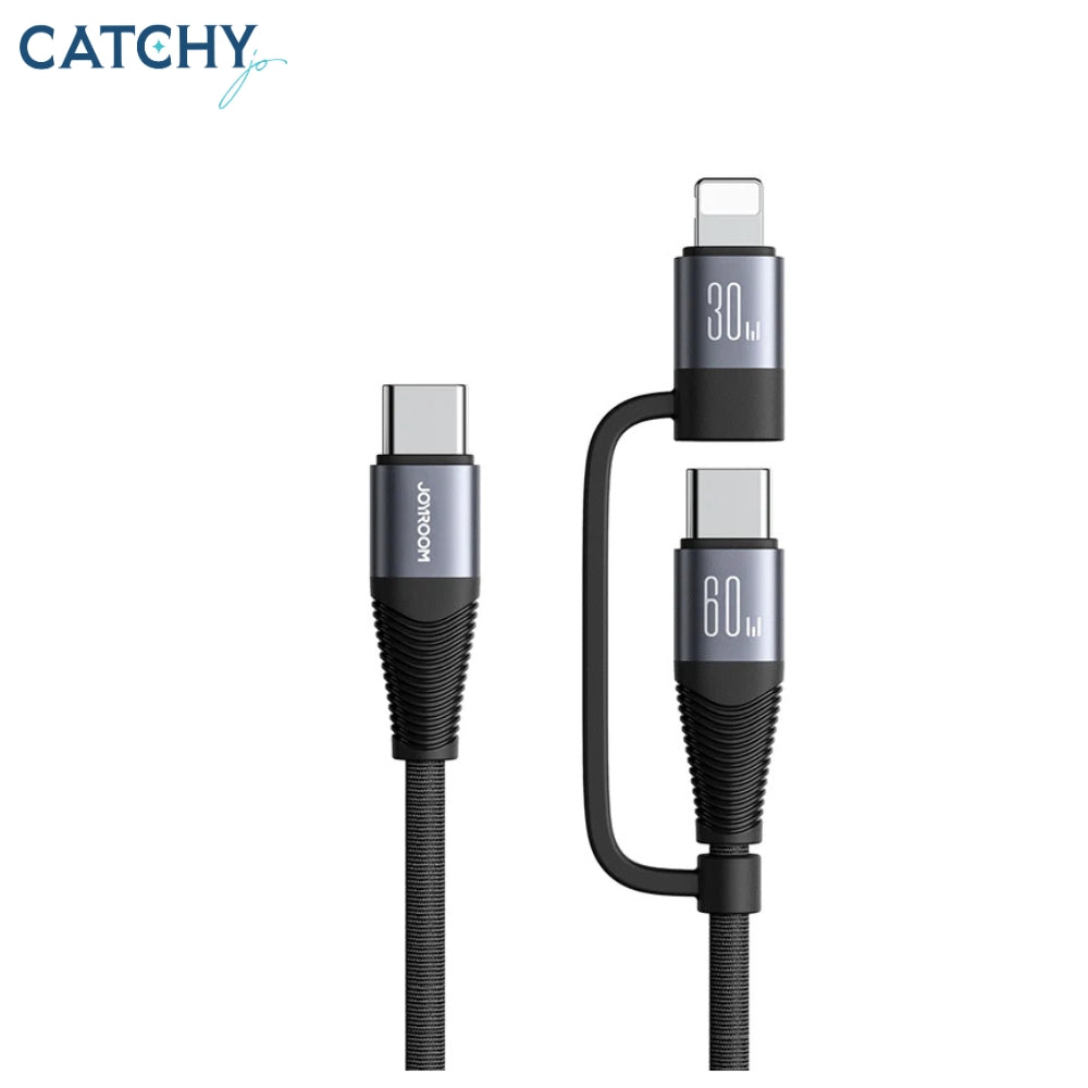 JOYROOM SA37-2T2 4-in-1 Fast Charging Data Cable (USB-A+Type-C to Lightning (60W)