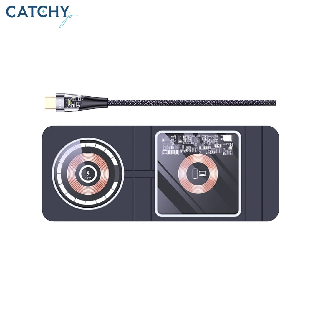 TOTU CACW-066 2 in 1 Folding Storage Magnetic Wireless Fast Charger (15W)