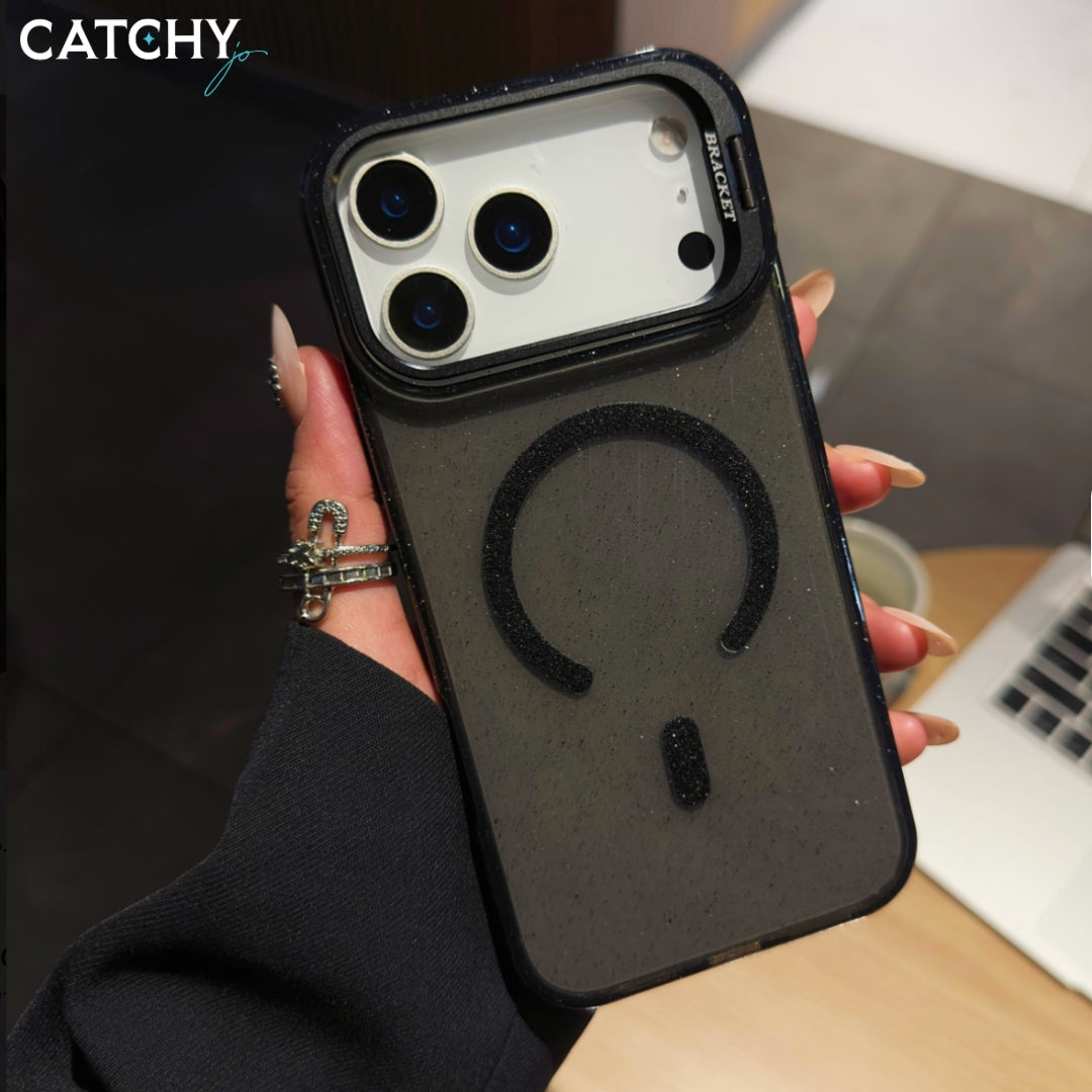 Glitter Magnetic Stand iPhone Clear Case