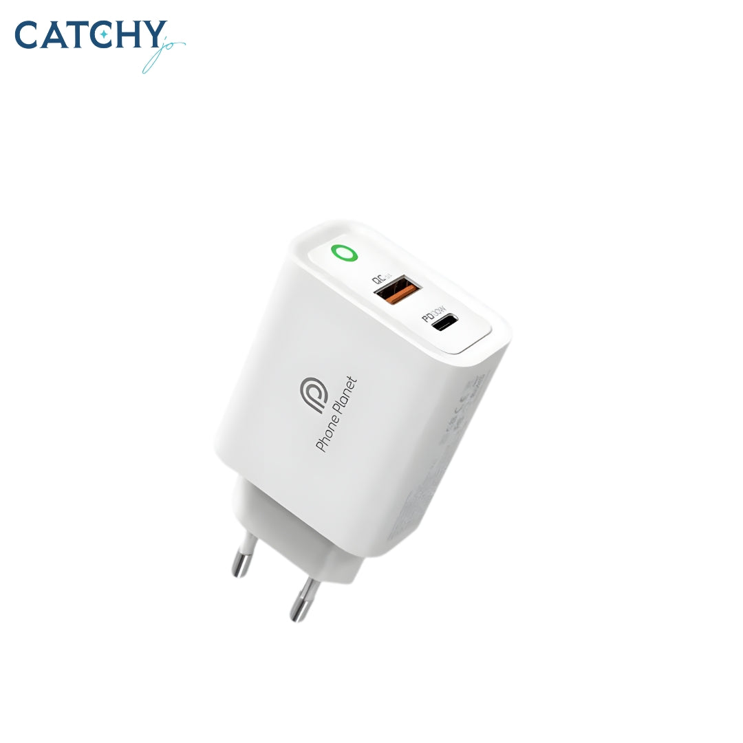 PhonePlanet Charging Adapter With USB-C + USB-A EU (30W)