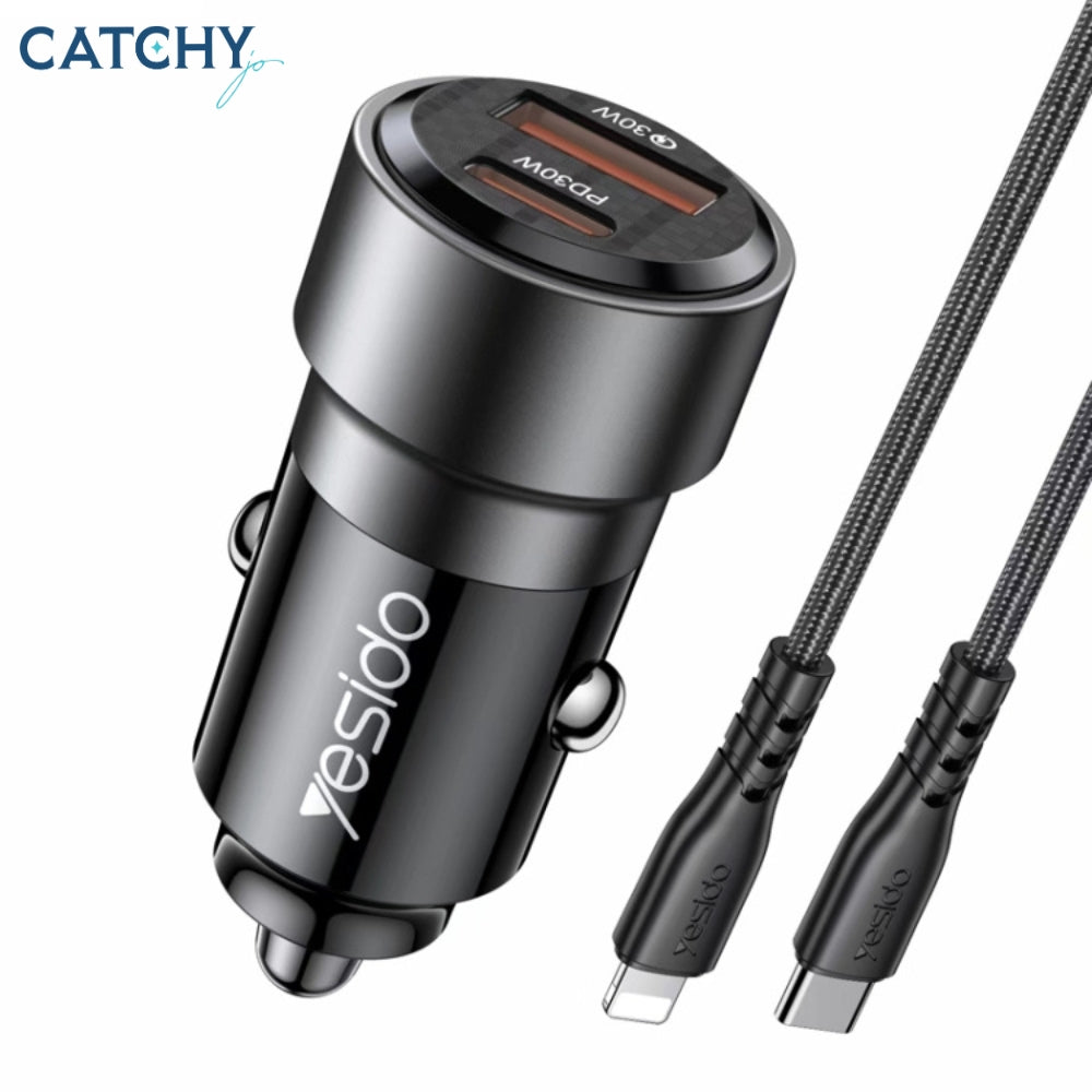 YESIDO Y54 Car Charger With Lightning Cable (60W)