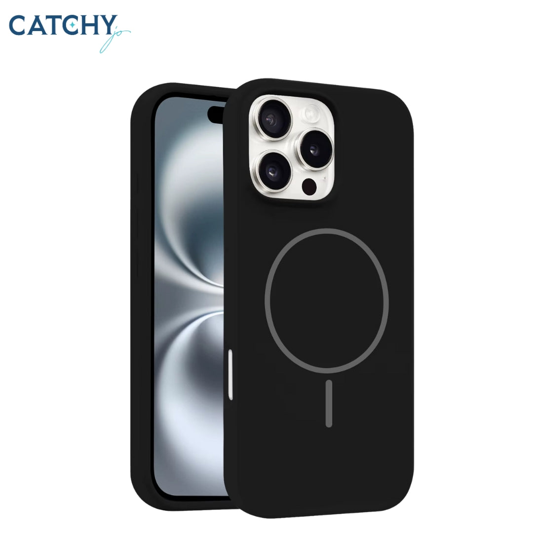 iPhone 14+15+16 Series Wireless Magnetic Ring Silicone Case