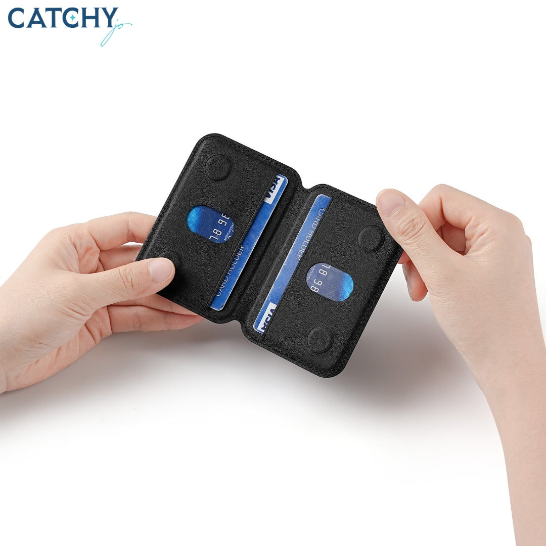 Slim Leather Magnetic Phone Wallet Holder