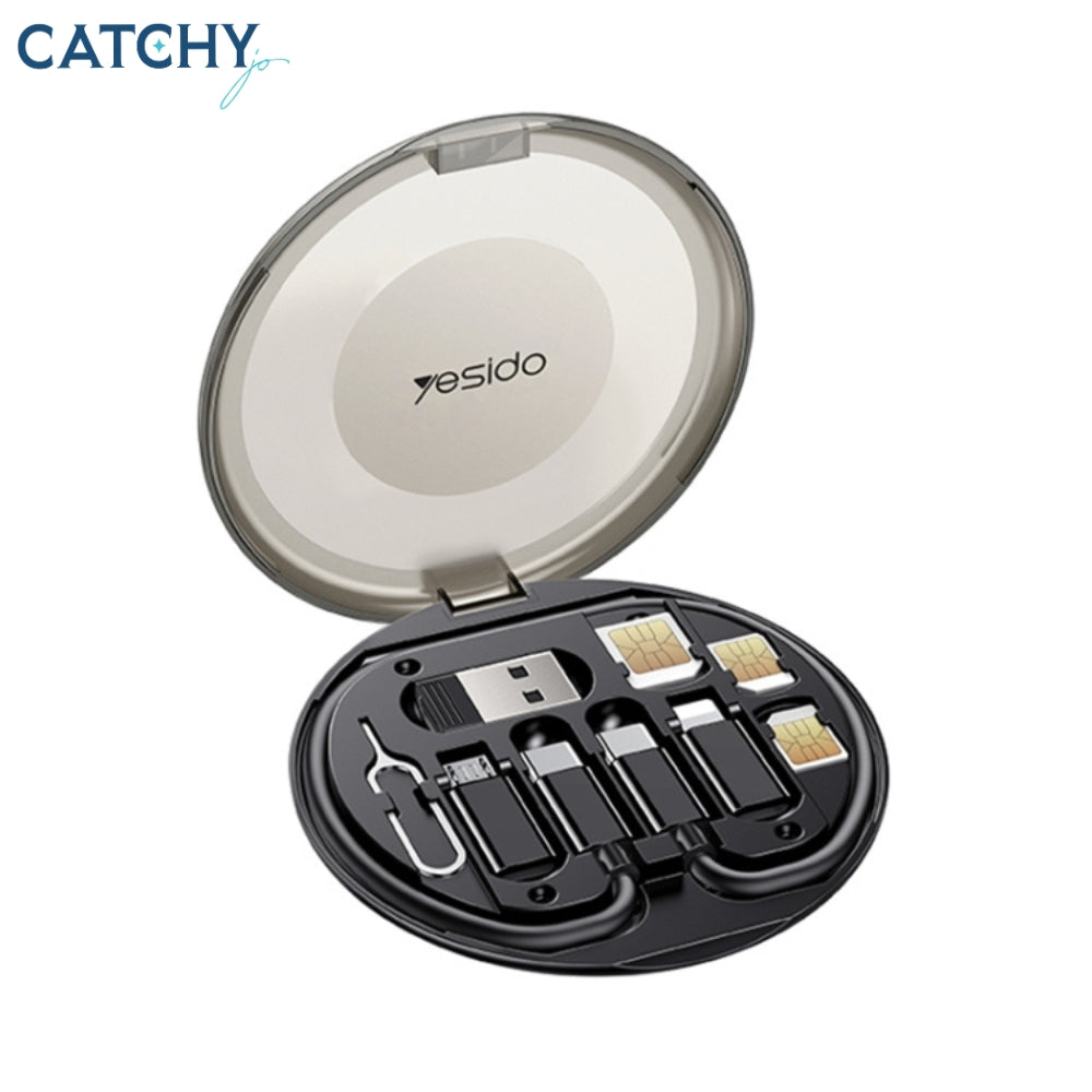 YESIDO CA118 6 in 1 Multifunctional Charging Data Cable Storage