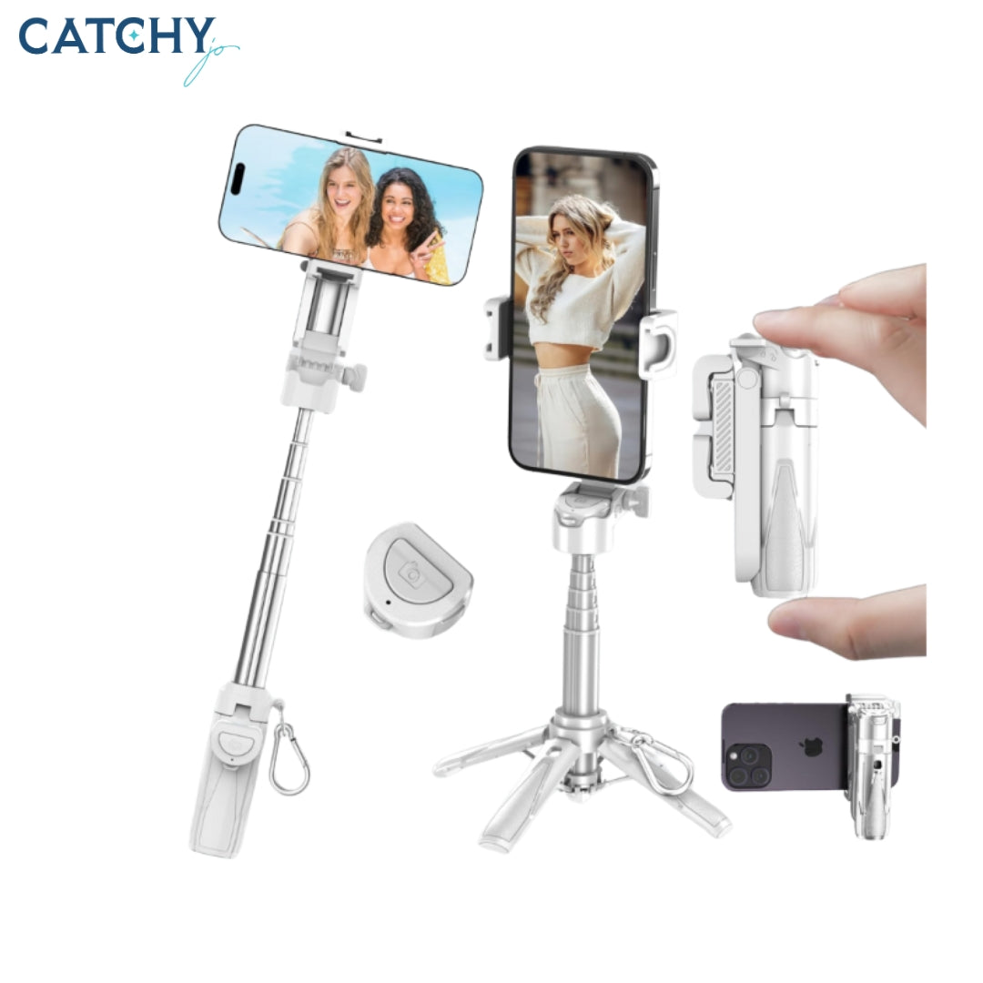 JMARY MT-18 Mini Selfie Stick With Bluetooth Remote | Black | White JMARY MT-18 Mini Selfie Stick With Bluetooth Remote | Black | White