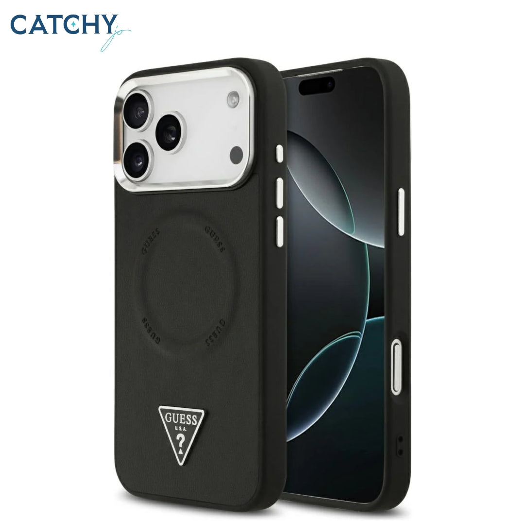GUESS iPhone MagSafe Leather Case With Triangle Logo
