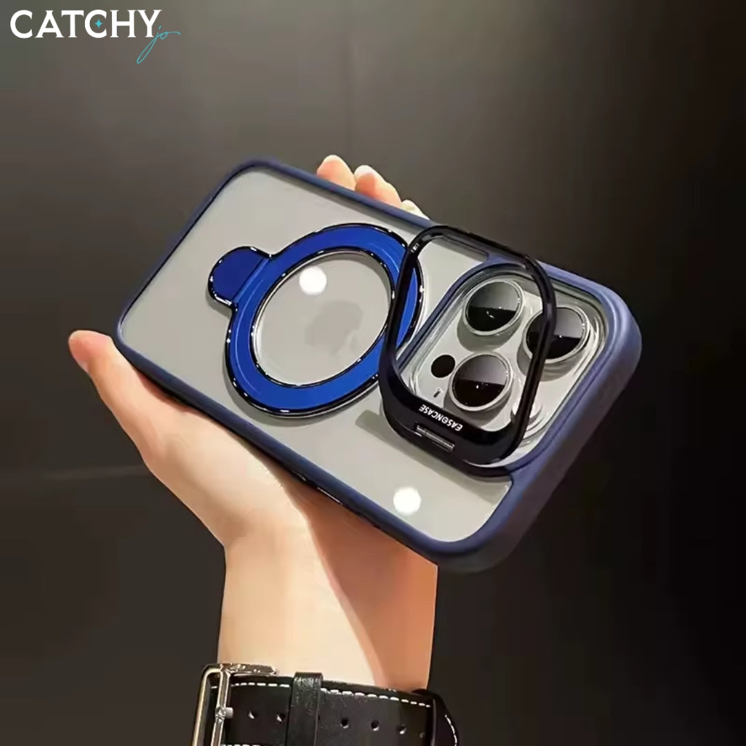 iPhone Fashion Hollow Lens Holder Magnetic Suction Case