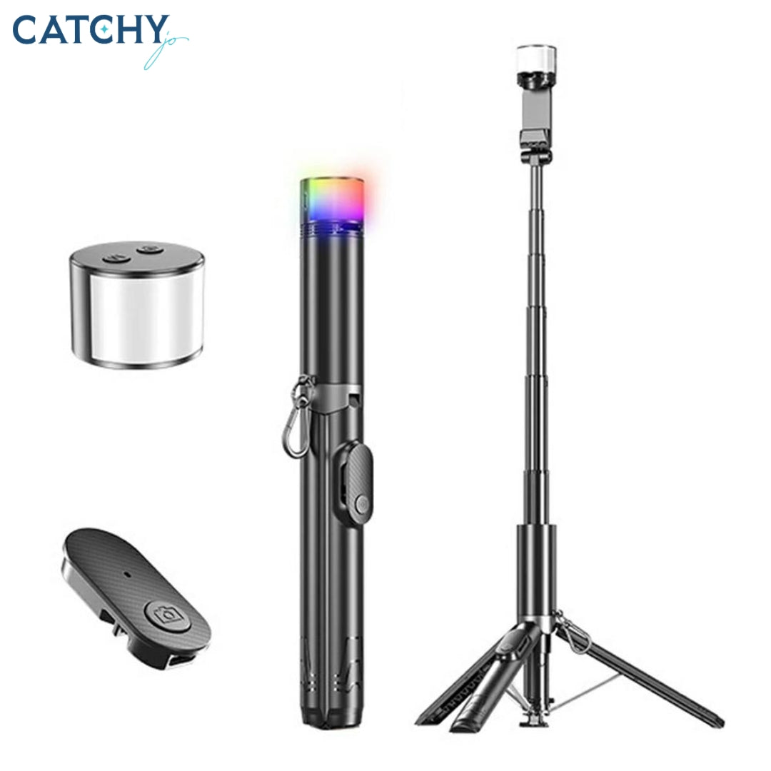P24-D Anti Shake Extendable Selfie Stick With Fill Light