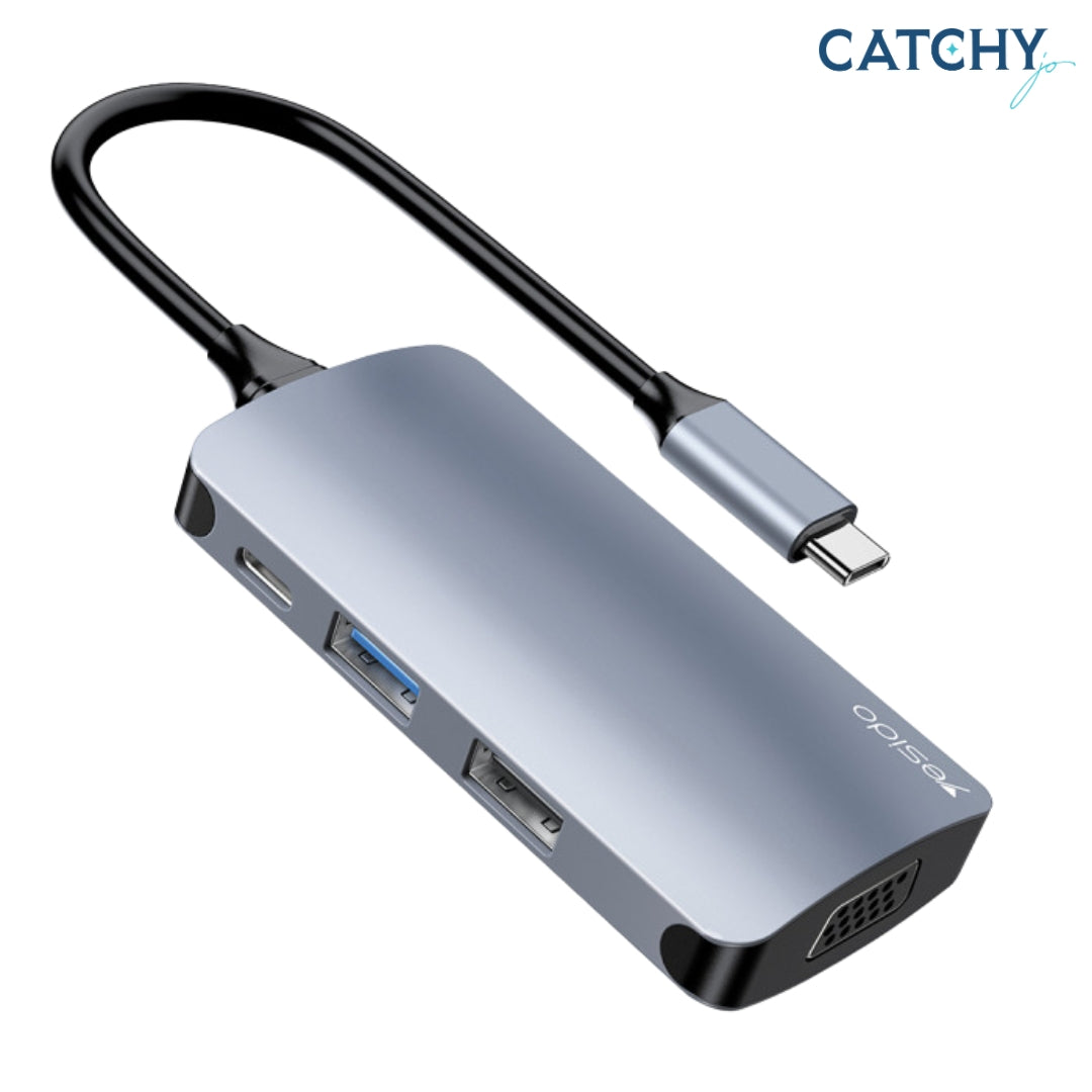 YESIDO HB16 7 in 1 Type-C To USB External Hub