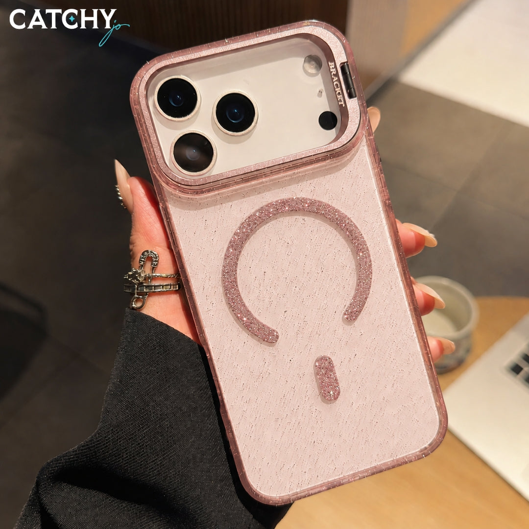 Glitter Magnetic Stand iPhone Clear Case