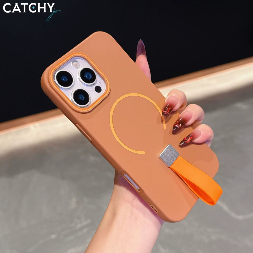 غطاء مغناطيسي لـ iPhone بحلقة إصبع وحبل معصم
