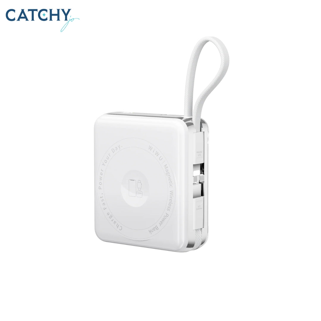 WiWU XF17 3-in-1 Magnetic Wireless Power Bank With Built-in Cable (10000mAh)