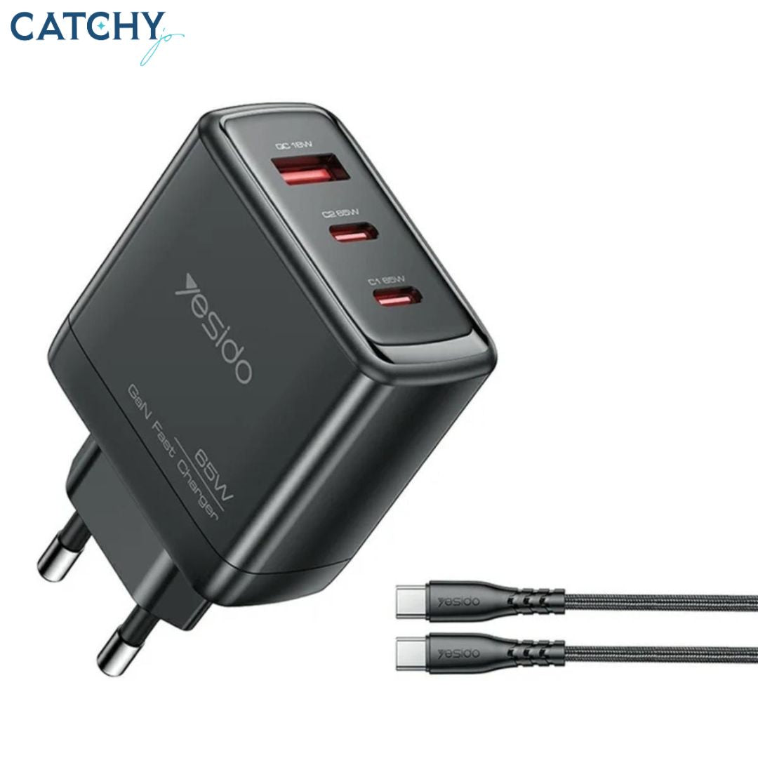 YESIDO YC144C GaN 3-Port Fast Charger (65W)