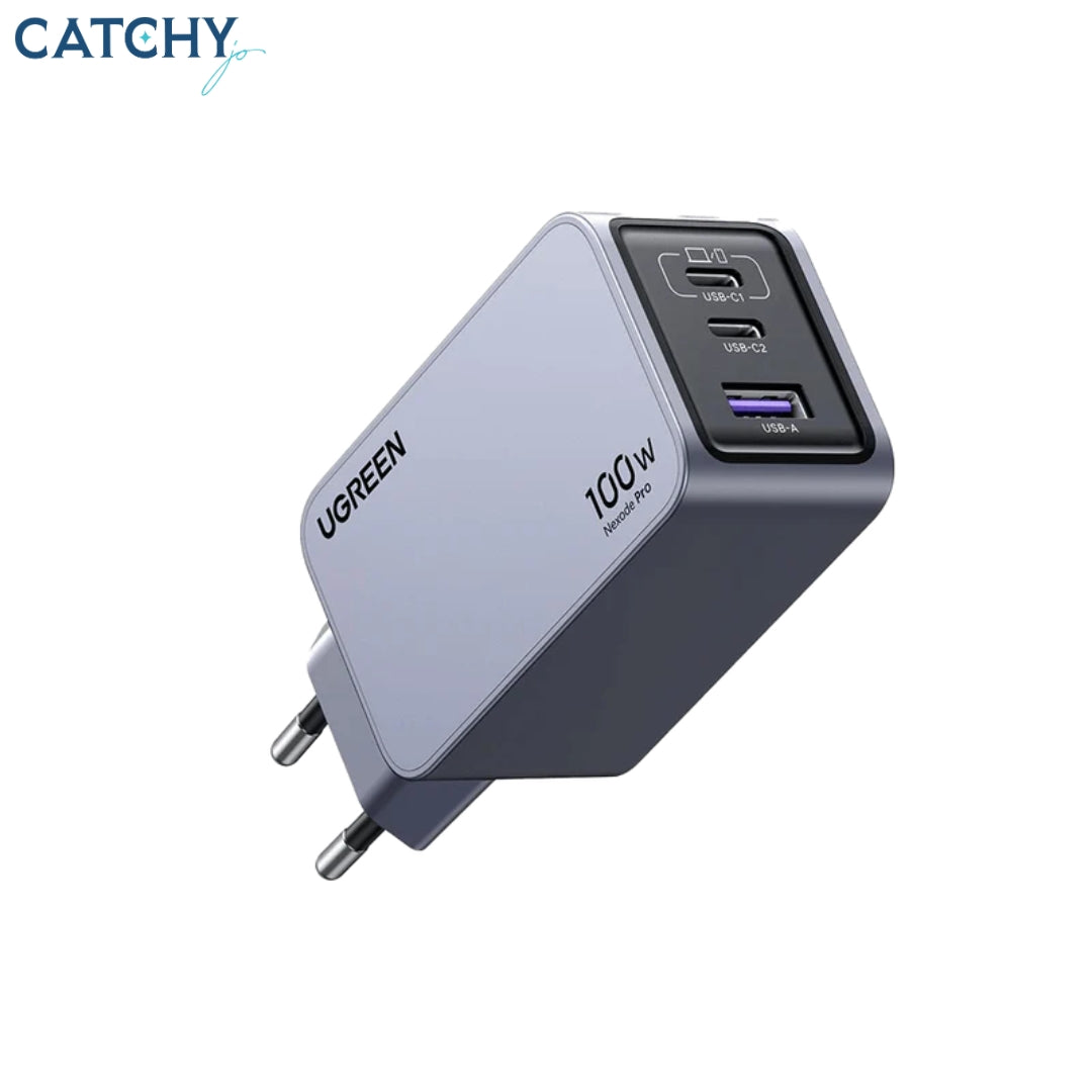 UGREEN Nexode Pro شاحن مصغّر سريع بثلاثة منافذ (100W)