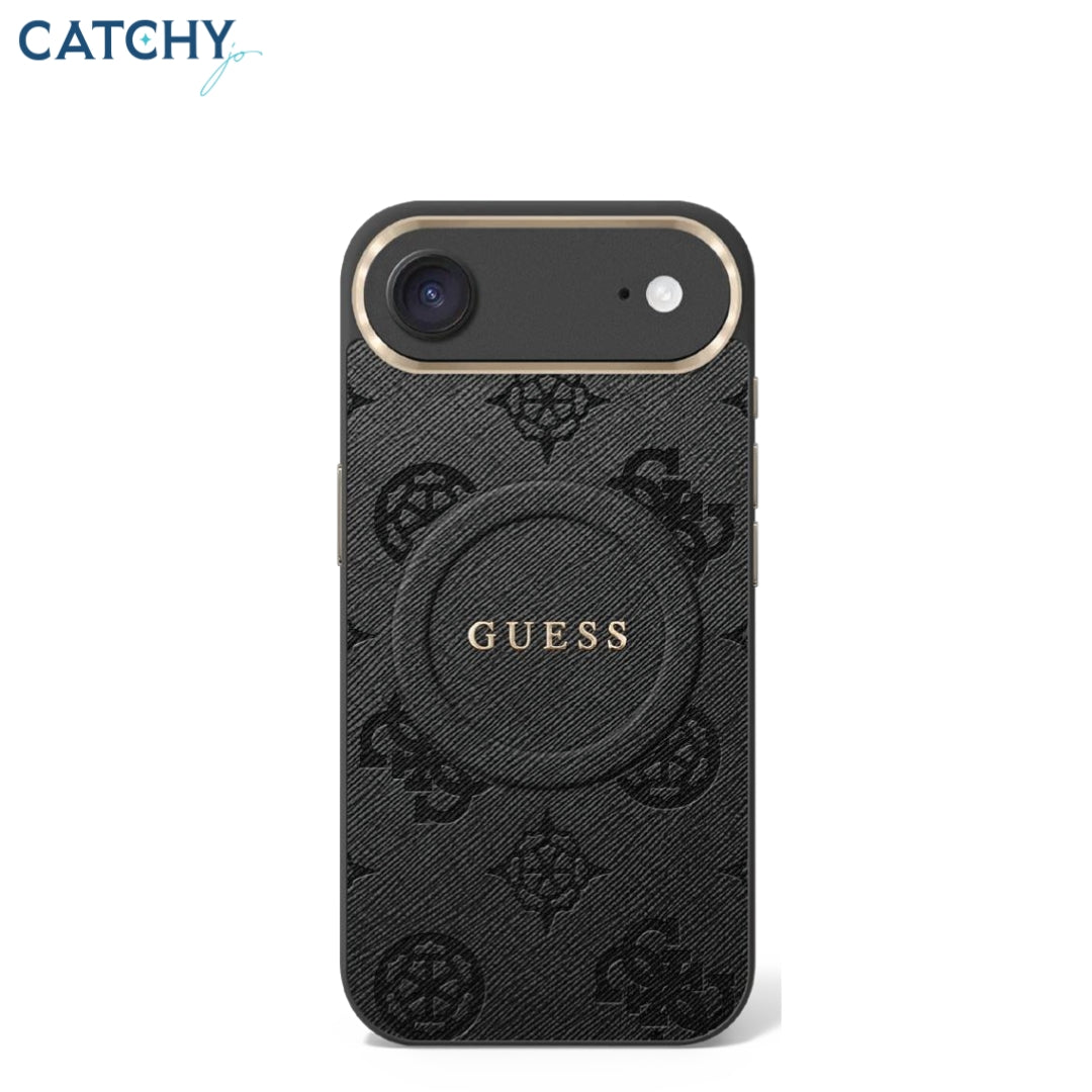 GUESS iPhone PU Saffiano Metal Hardware MagSafe Case