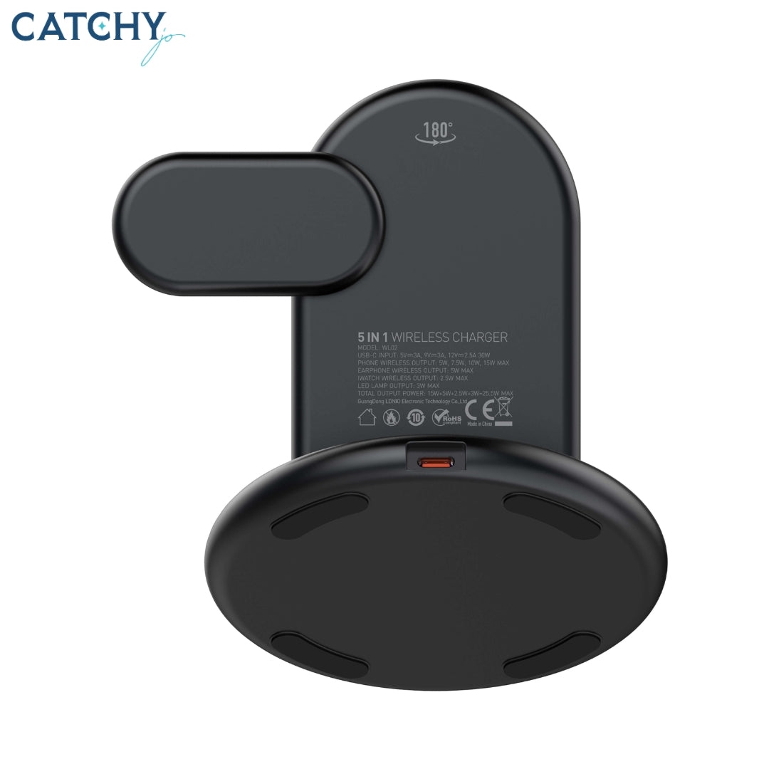 LDNIO WL02 5 IN 1 Desktop Wireless Charging Station