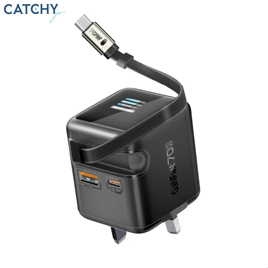 PROMATE Cubix-R70W Wall Charger With USB-C Cable