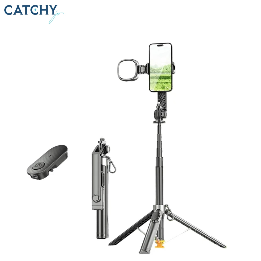 P61 Stretchable Selfie Stick With K-Style Fill Light