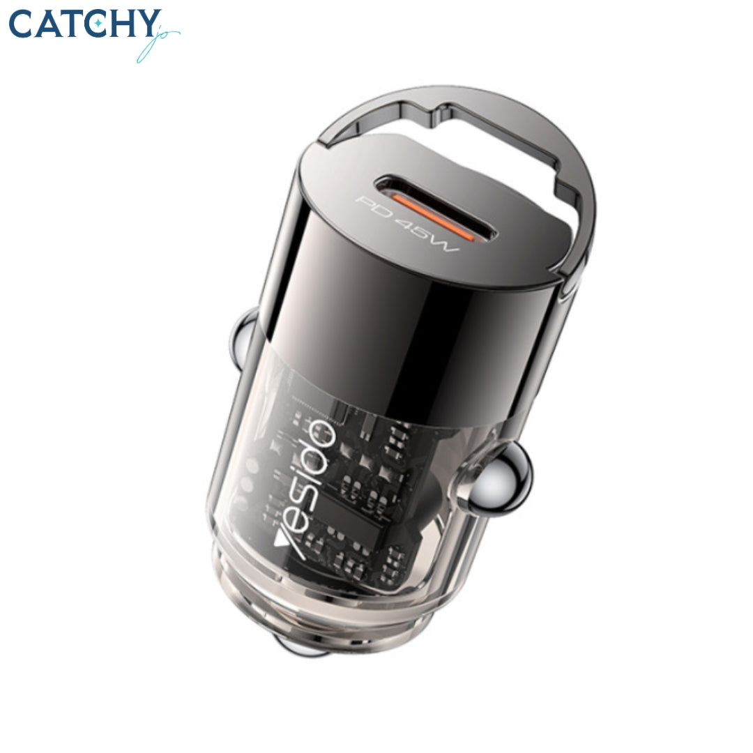 YESIDO Y67 شاحن سيارة صغير سريع الشحن Type-C (45W)