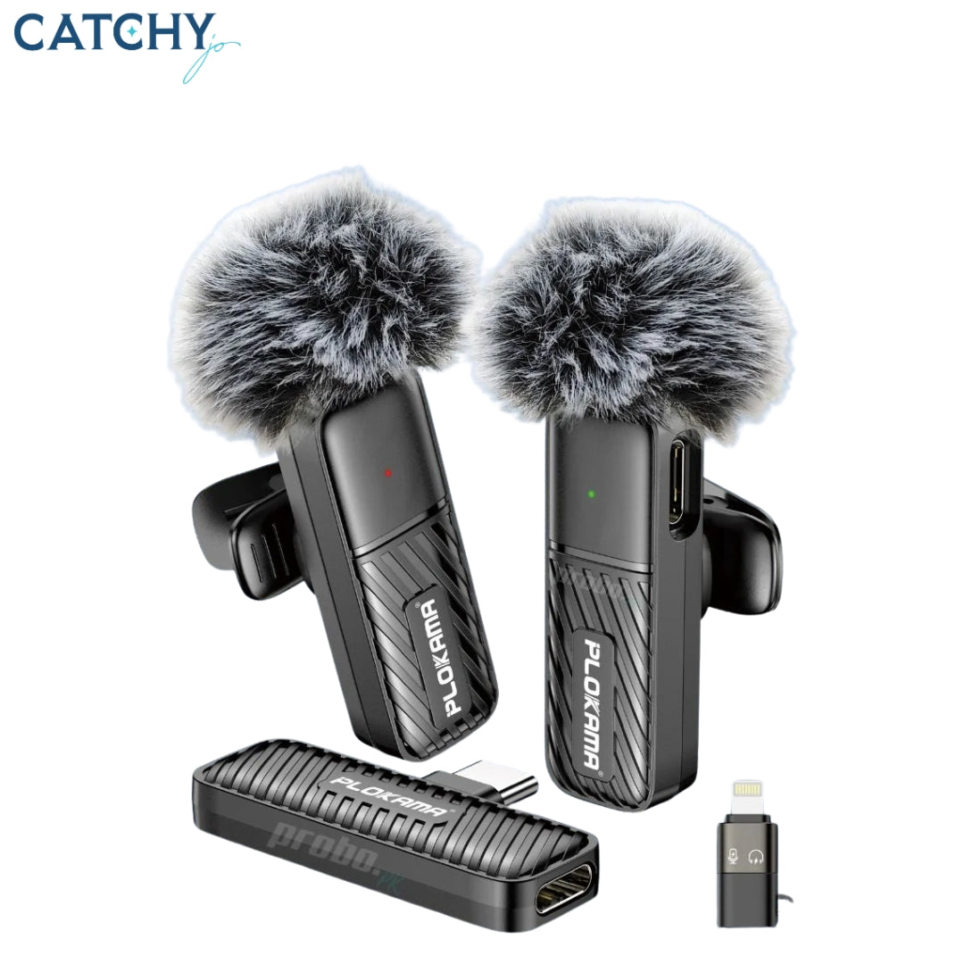 Plokama VM-20 Wireless Dual Lavalier Microphone for Android & iPhone
