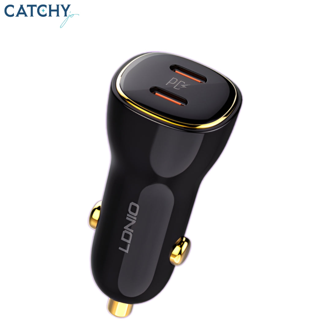 LDNIO C104 Dual PD Super Fast Car Charger (60W)