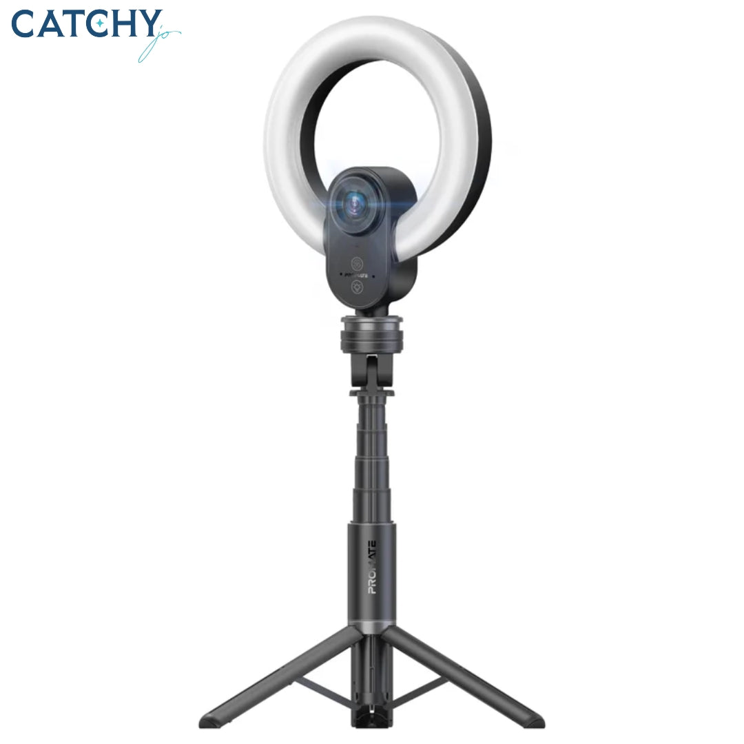 PROMATE VistaCam 2K Ultra-HD Webcam With Built-in Mic & Ring Light