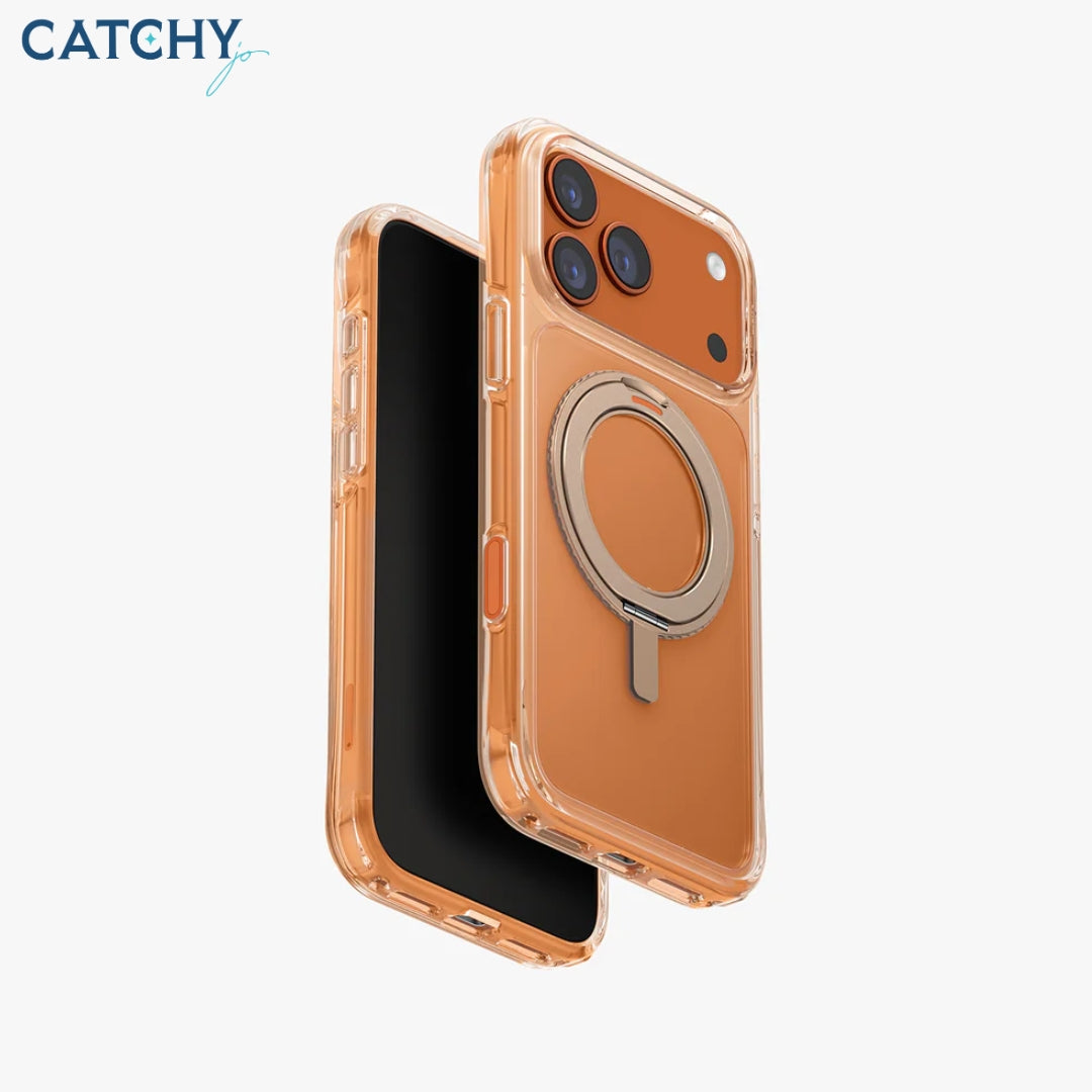 UNIQ Swivix Rotating Kickstand Case | iPhone 17 Pro | iPhone 17 Pro Max | Orange | Black | Clear UNIQ Swivix Rotating Kickstand Case | iPhone 17 Pro | iPhone 17 Pro Max | Orange | Black | Clear