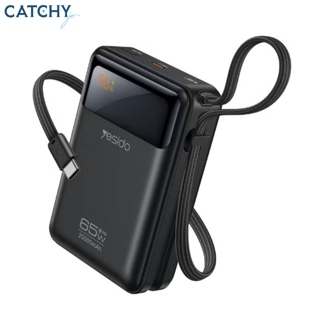 YESIDO YP97 Power Bank With USB-C Fast Charging Cable (20000mAh)