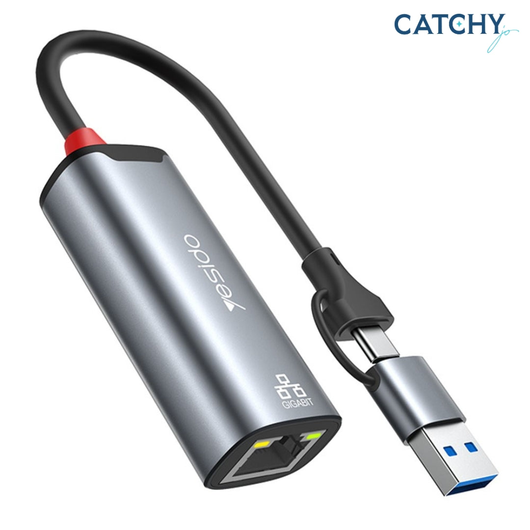YESIDO HB26 2-in-1 Ethernet Adapter