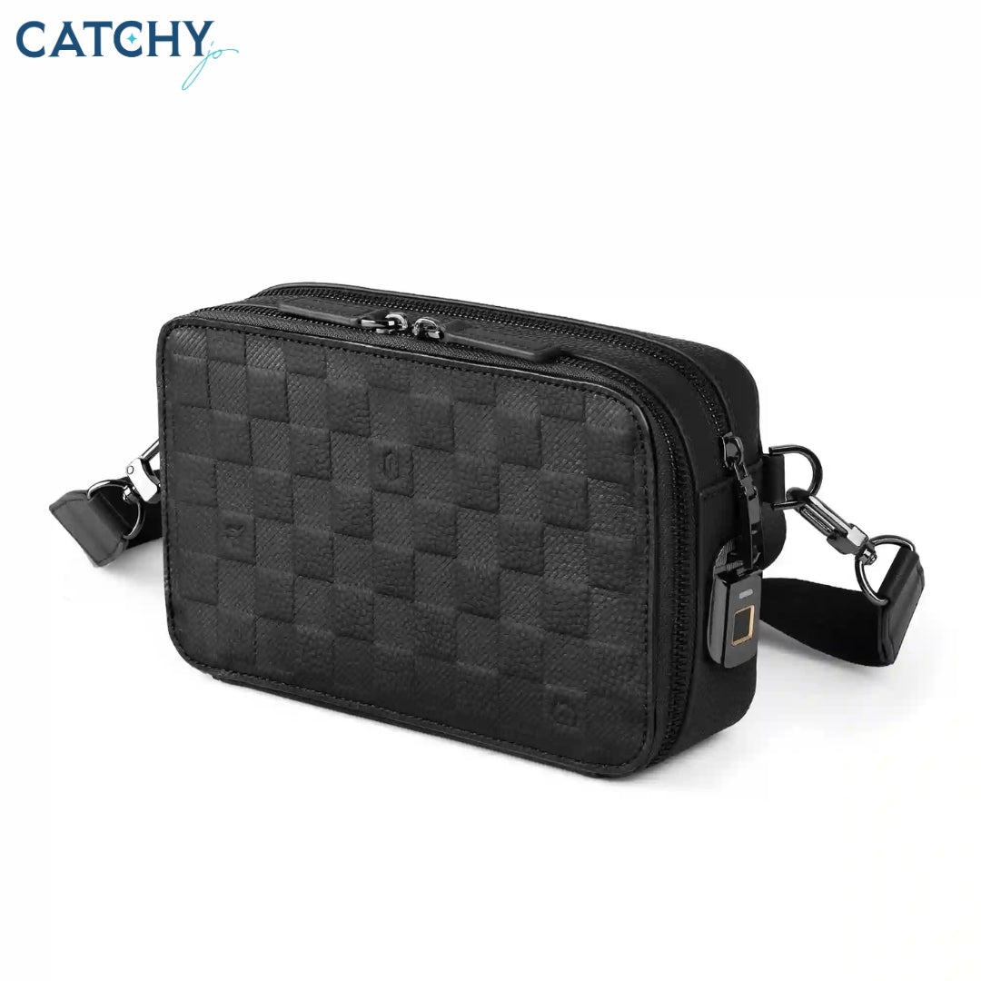 WiWU Master Genuine Leather Fingerprint Lock Crossbody Bag