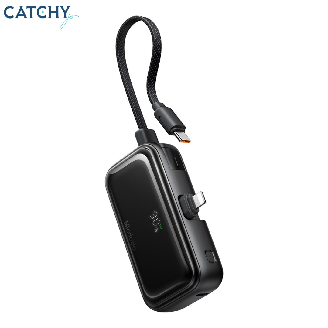 MCDODO FreeKit باور بانك جيبي بكابل مدمج USB-C وموصل Lightning (5000mAh)