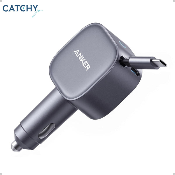 Anker USB-C Car Charger With Built-In Retractable Cable (75W)