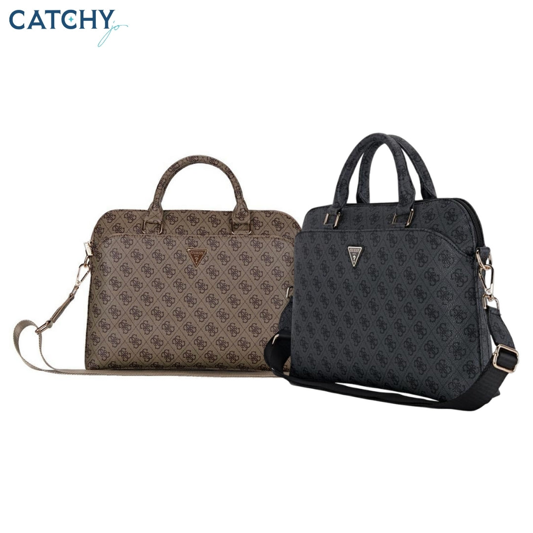 حقيبة لابتوب GUESS بمقابض بسّحاب وحزام ( 15 Inch )
