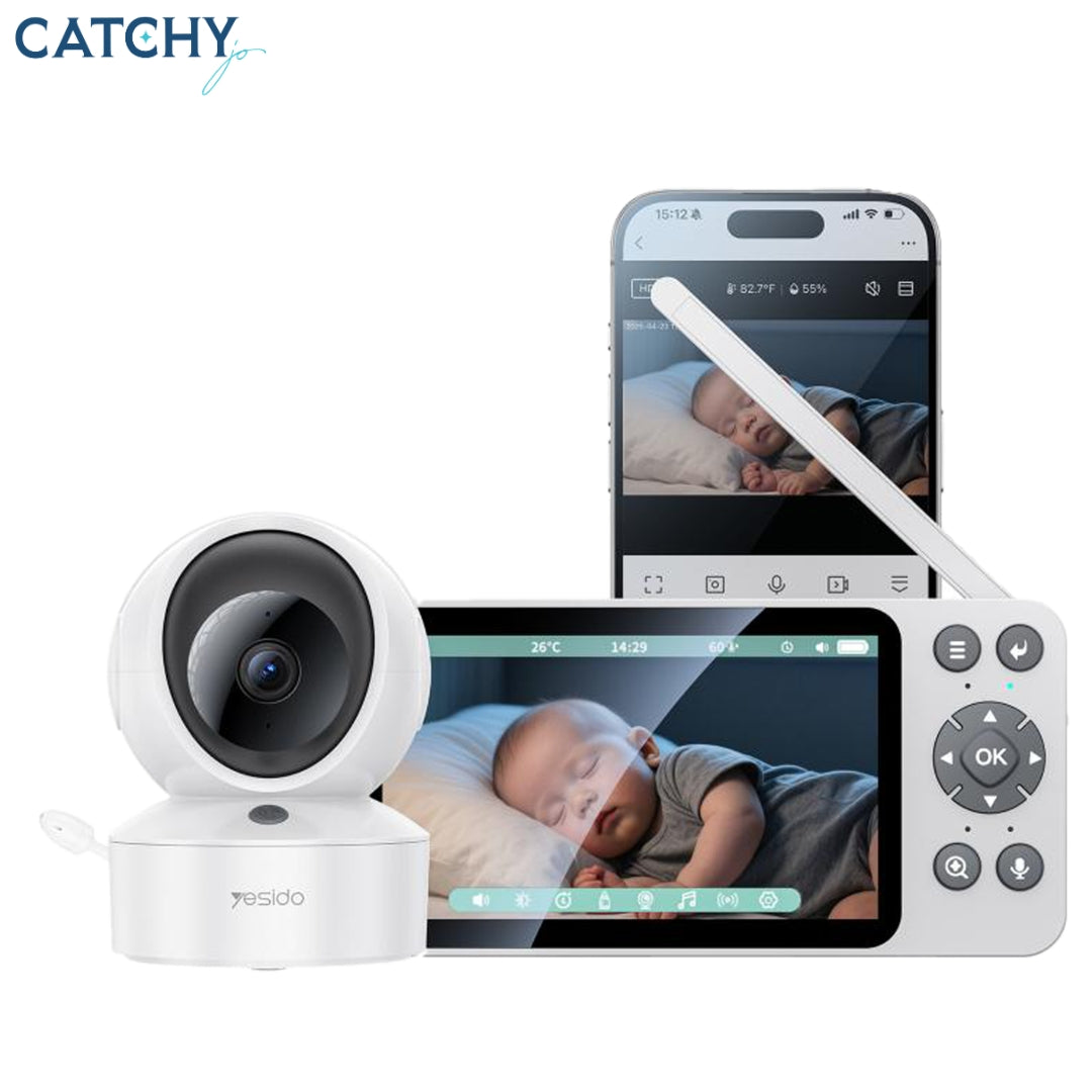 YESIDO KM28 Smart 5 inch HD WiFi Baby Monitor With Crying Motion Detection
