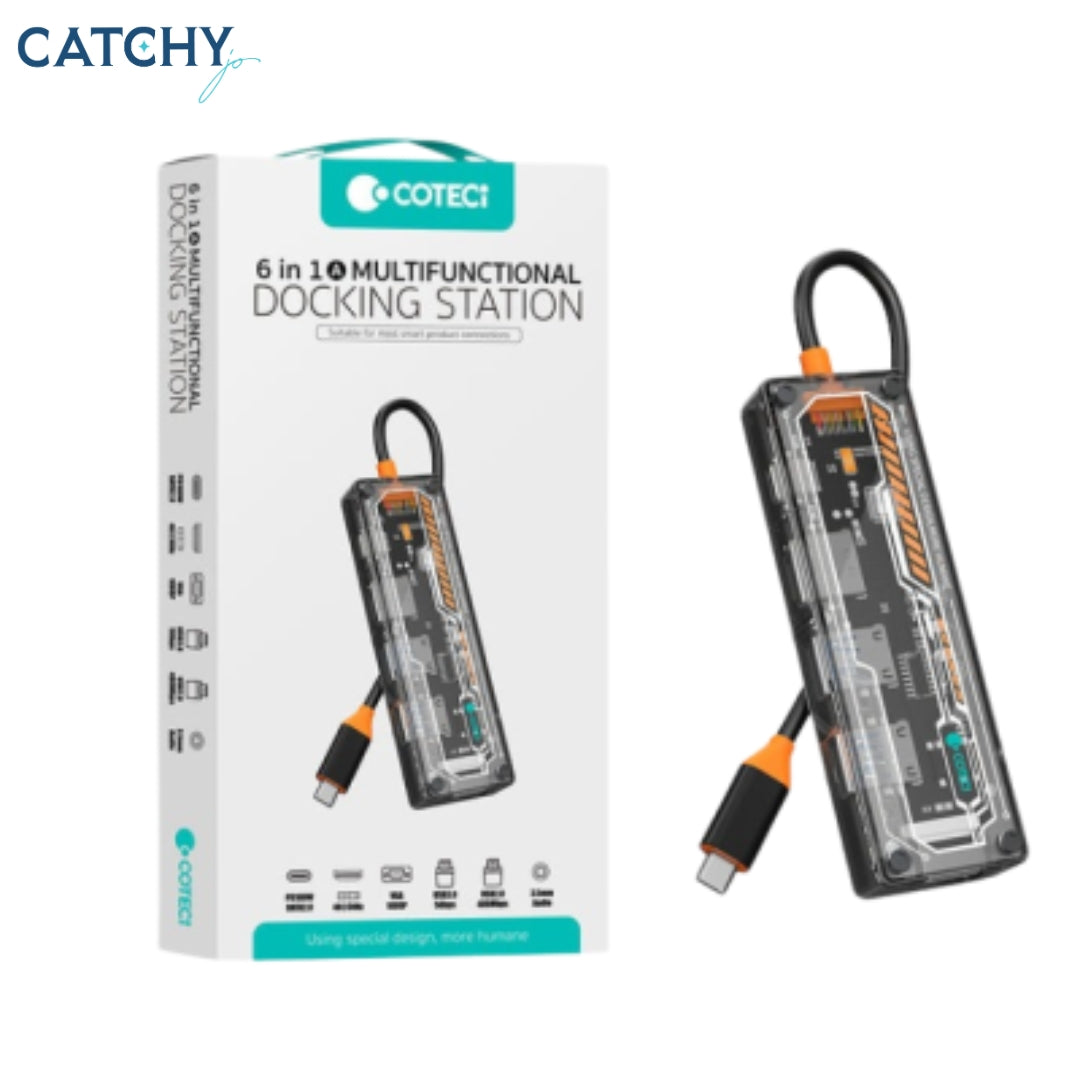 COTECi 16017 Punk 6-In-1 Docking Station Adapter